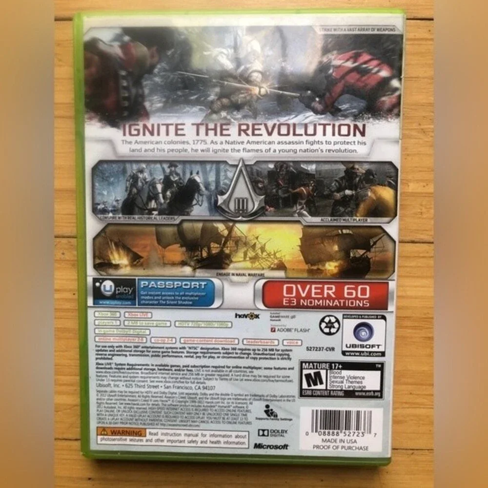Assassin’s Creed III (Microsoft XBOX 360, 2012) *NO DISC*